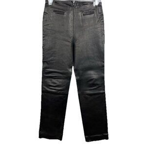 38 Vintage Jean Claude Jitrois Skinny Leather Pants 90s Y2k Black